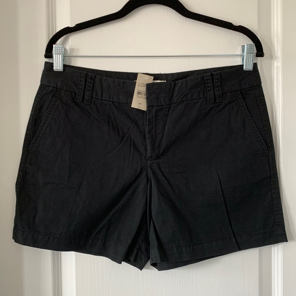 LOFT Black 100% Cotton 5” Inseam Shorts Size 8P New With Tag